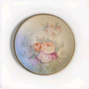 Antique CT Altwasser Plate Hand Painted Pink Rose Roses w/Gold Trim
